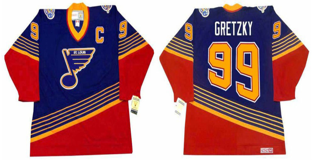2019 Men St.Louis Blues #99 Gretzky blue CCM NHL jerseys